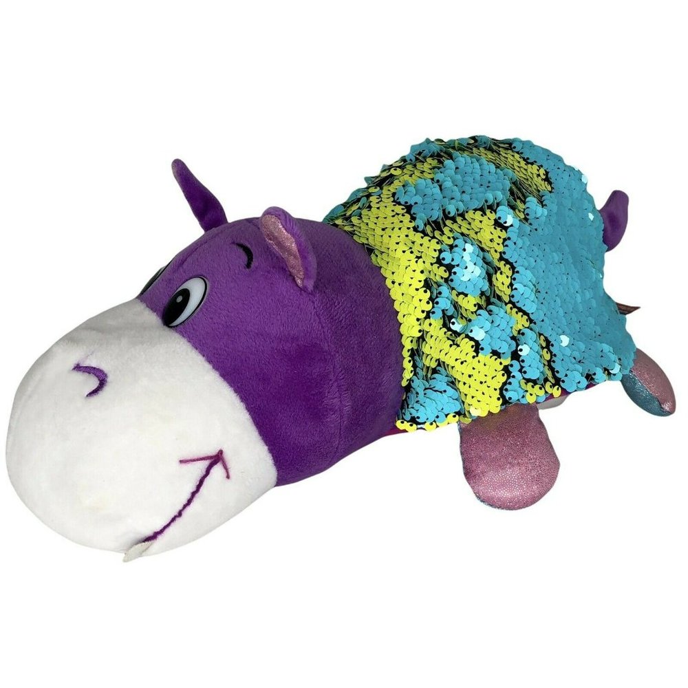 The Original Flip a Zoo Hetal Hippo & Janika Giraffe Plush Toy Pillow 11.5" - Picture 2 of 4